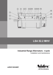 Nidec LEROY-SOMER LSA 52.2 MHV Installation And Maintenance Manual