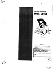 Porter-Cable Pocket Cutter 550 Instruction Manual