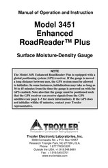 Troxler Enhanced RoadReader Plus 3451 Manual Of Operation And Instruction