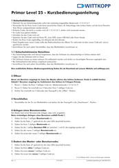 Wittkopp Primor Level 25 Quick Start