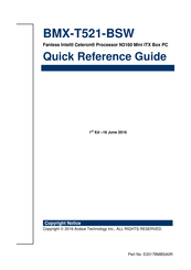 Avalue Technology BMX-T521-BSW-1R Quick Reference Manual