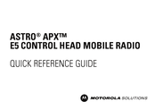 Motorola Solutions ASTRO APX E5 CONTROL HEAD Quick Reference Manual