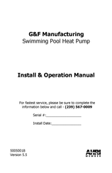 G&F Manufacturing 5005001B Install & Operation Manual