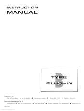 Tektronix Type B Plug-In Instruction Manual