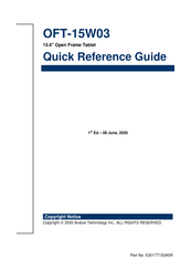 Avalue Technology OFT-15W03 Quick Reference Manual