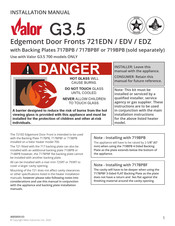 Valor 721EDZ, 717BPB Installation Manual