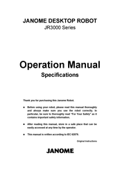 Janome JR3000 Series Operation Manual