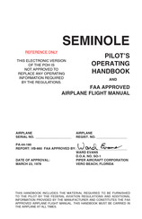 Piper PA-44-180 Seminole 1979 Pilot's Operating Handbook And Faa Approved Airplane Flight Manual