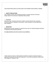 VIGO CASPIAN VG6046 Installation Manual