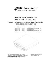 Midcontinent MD41-1324 Installation Manual And Operating Instructions