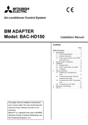 Mitsubishi Electric BAC-HD150 Installation Manual
