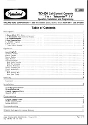Rauland-Borg TC4400 Operation, Installation And Programming