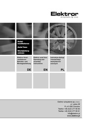 Elektror MAF Operating And Assembly Instructions Manual