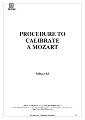 DB Elettronica Telecomunicazioni MOZART Series Calibration Manual