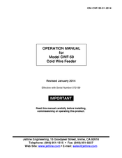 Jetline CWF-50 Operation Manual