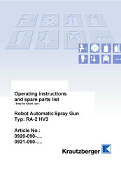 Krautzberger 0921-090-2370 Operating Instructions And Spare Parts List
