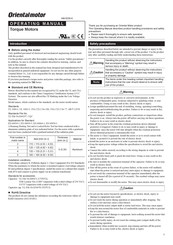 Oriental motor 4TK10GN-AW2U Operating Manual