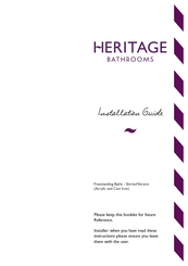 Heritage Bathrooms Freestanding Baths Installation Manual
