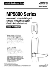 Assa Abloy Corbin Russwin MP9800 Series Installation Instructions Manual