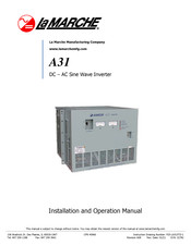 La Marche A31 Installation And Operation Manual