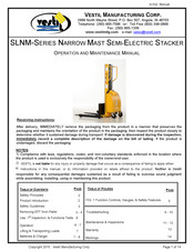 Vestil SLNM15-63-FF Operation And Maintenance Manual