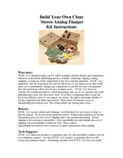 Byoc Stereo Analog Flanger Instructions Manual