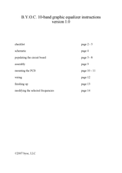 BYOC 10-band graphic equalizer Instructions Manual