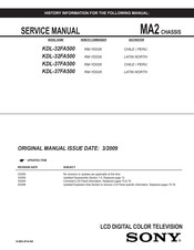 Sony BRAVIA KDL-37FA500 Service Manual
