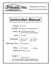 Pribusin ITC-79-FTF-DIV Instruction Manual