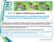 Backflow Direct Magnum 20 Maintenance Instructions Manual