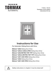 Tormax Automatic iMotion 2401 Instructions For Use Manual