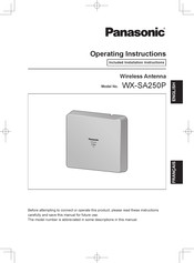 Panasonic WX-SA250P Operating Instructions Manual