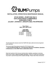 BJM Pumps XP-SK150C Installation, Operation & Maintenance Manual