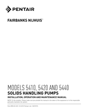 Pentair FAIRBANKS NIJHUIS 5420 Installation, Operation And Maintenance Manual