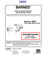 Crane Barnes DGV Series Installation Manual