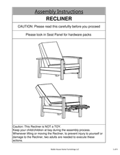 Noble House Home Furnishings RECLINER Assembly Instructions Manual