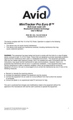 Avid Technology MiniTracker Pro Euro B User Manual