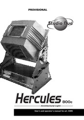 STUDIO DUE 0305 User's And Operator's Manual