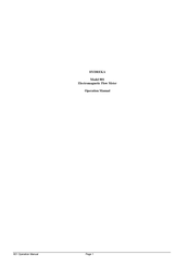 Hydreka 801 Operation Manual