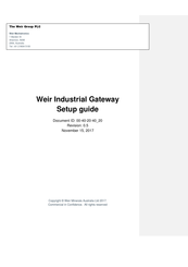Weir SPSM-000001 Setup Manual