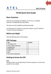 Atel AOL-TE Series Quick Start Manual