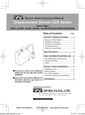 Optex Fa CD5 Series Instruction Manual