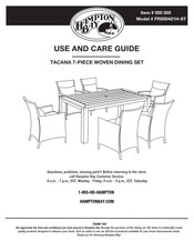HAMPTON BAY TACANA FRS50421H-ST Use And Care Manual
