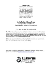 H.E. Anderson Feeder J Plus Installation Manuallines And Operation