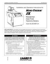 Laars MINI-THERM JX Series Installation And Operation Instructions Manual