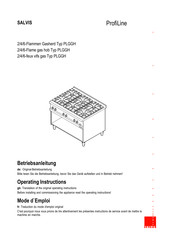 Salvis ProfiLine PLGGH - PL888920 H2 Operating Instructions Manual