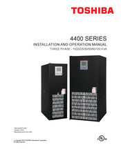 Toshiba 4400F3F10KXA Installation And Operation Manual