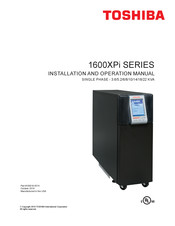 Toshiba 1600XPi SERIES Installation And Operation Manual