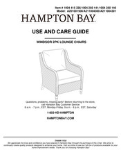 HAMPTON BAY WINDSOR 2PK Use And Care Manual