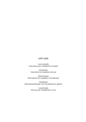 Scholtes LVTI 12-67 Instructions For Installation And Use Manual